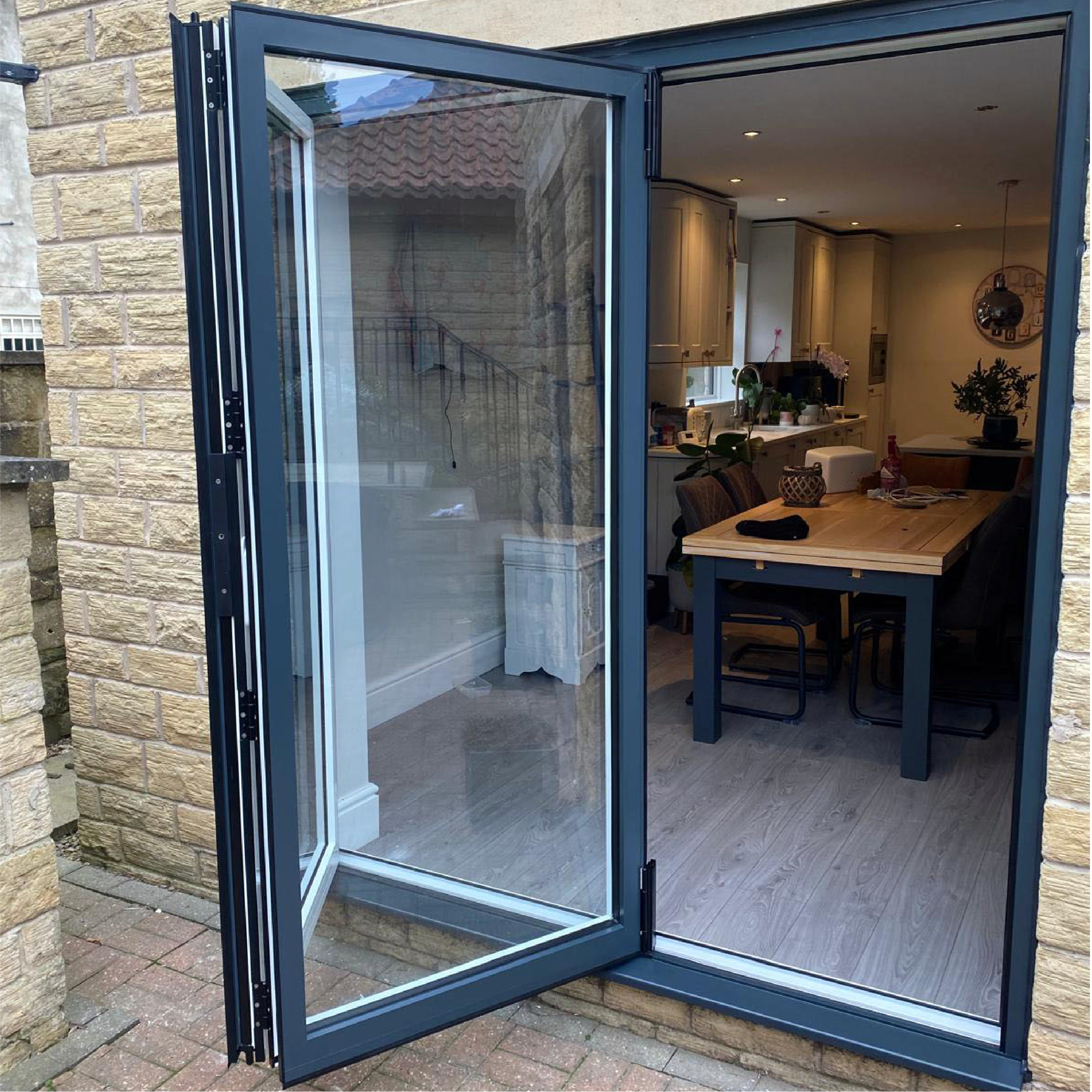Bifold two panel patio doors
