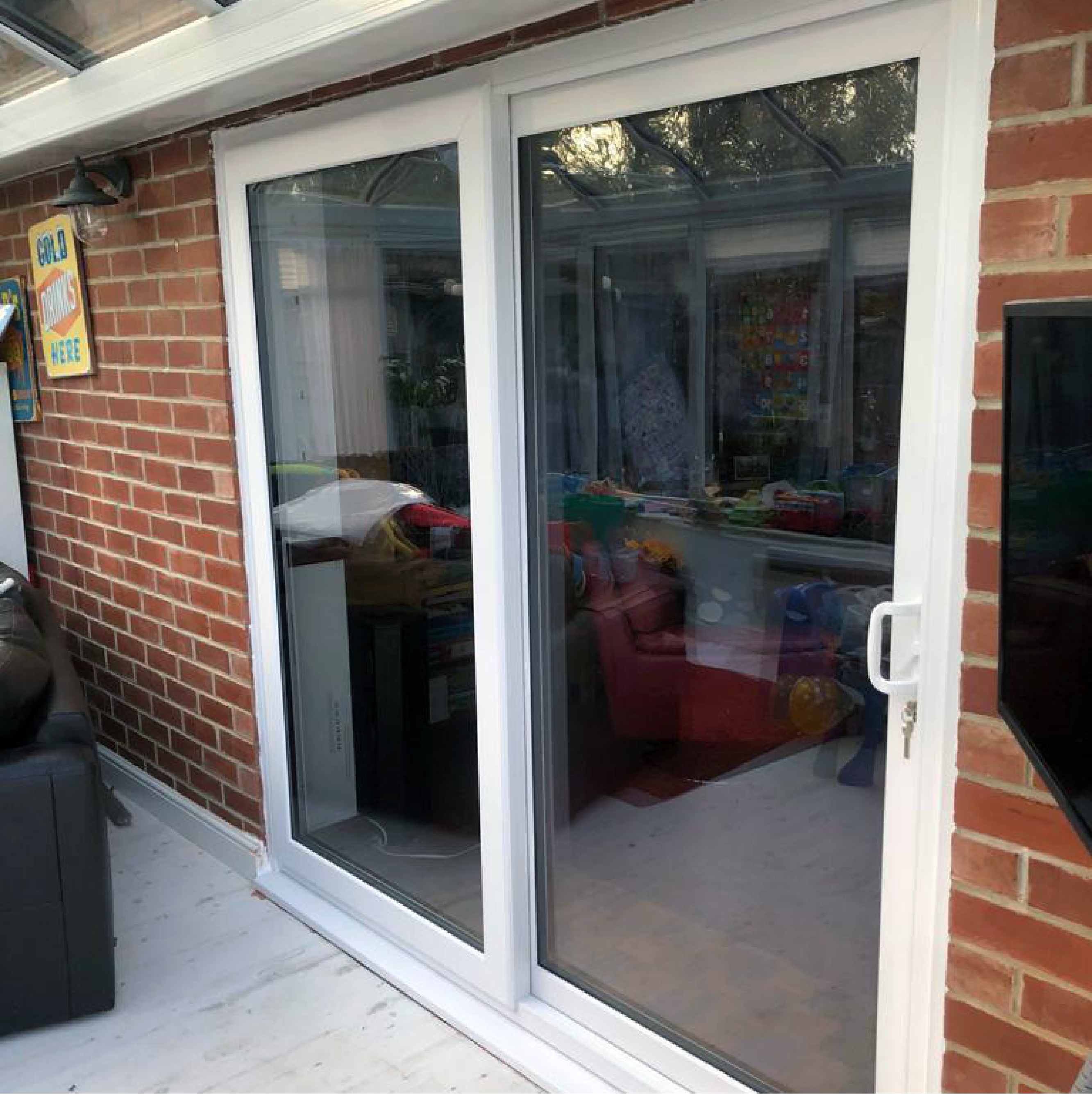 White UPVC sliding patio doors
