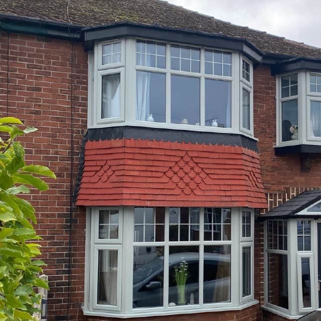 Light grey UPVC bay windows